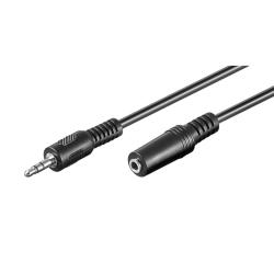 Adaptor, Minitele 3,5mm male - female, 1m