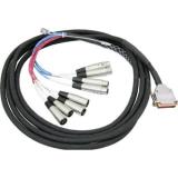 Cable, D-Sub 25 - 4 XLR Female + 4 XLR Male, 1m