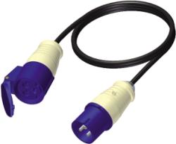 1-phase cable, 16A, 20 m, blue, Marked Blue