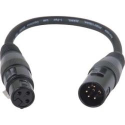 Adaptor, DMX5 male -> DMX3 female, Signalcable