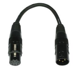 Adaptor, DMX3 male -> DMX5 female, Signalcable